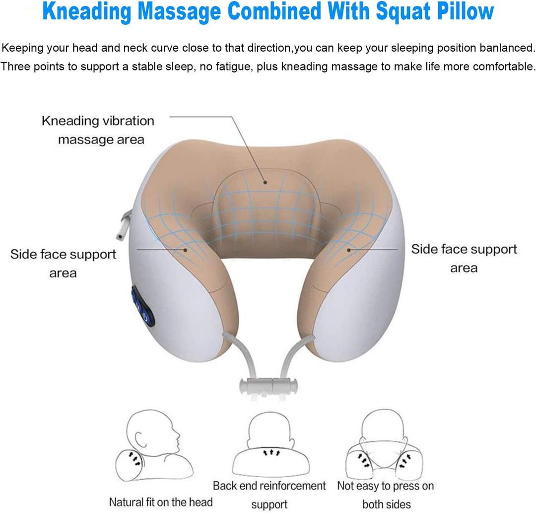 Rechargeable U-Shaped Electric Neck Massage Pillow