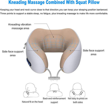 Rechargeable U-Shaped Electric Neck Massage Pillow